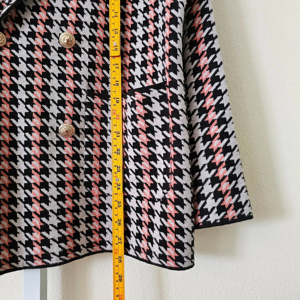JOIE Women's Double Breasted Houndstooth Multicolored Button Blazer Sz L - Picture 13 of 13